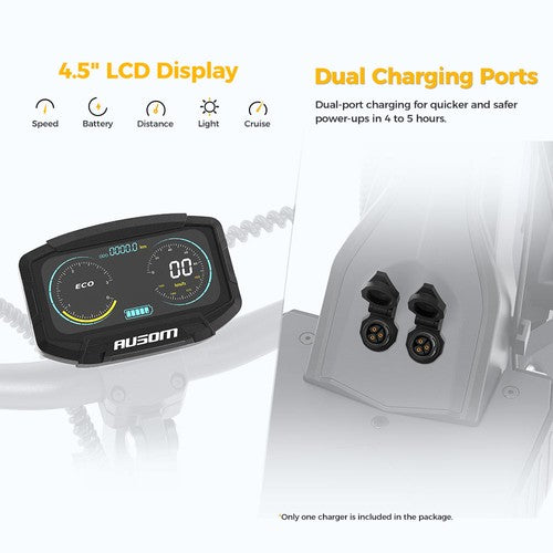 Ausom L2 Elektrinis Paspirtukas, 2*800W Variklis, 48V 15.6Ah