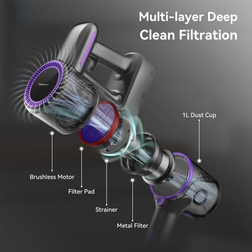 POWEART N700 belaidis dulkių siurblys 30 kPa