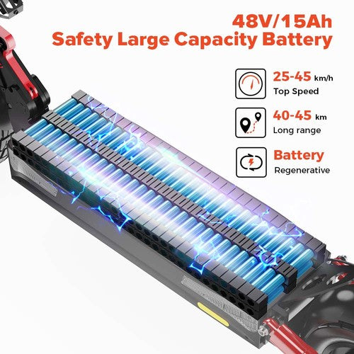 iScooter iX4 Elektrinis Paspirtukas 800W Variklis 45km/h 48V 15Ah