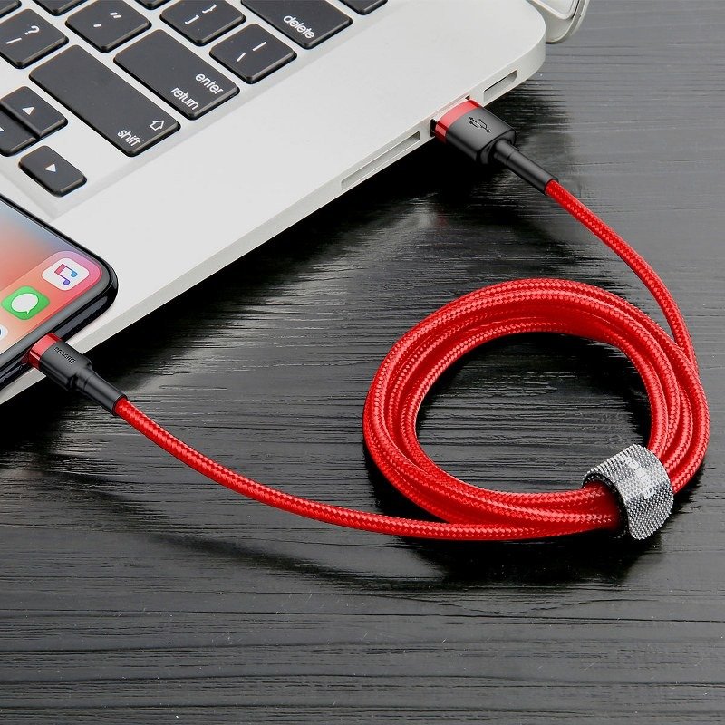 Baseus Cafule USB Lightning cable 2.4A 1m (black + red)
