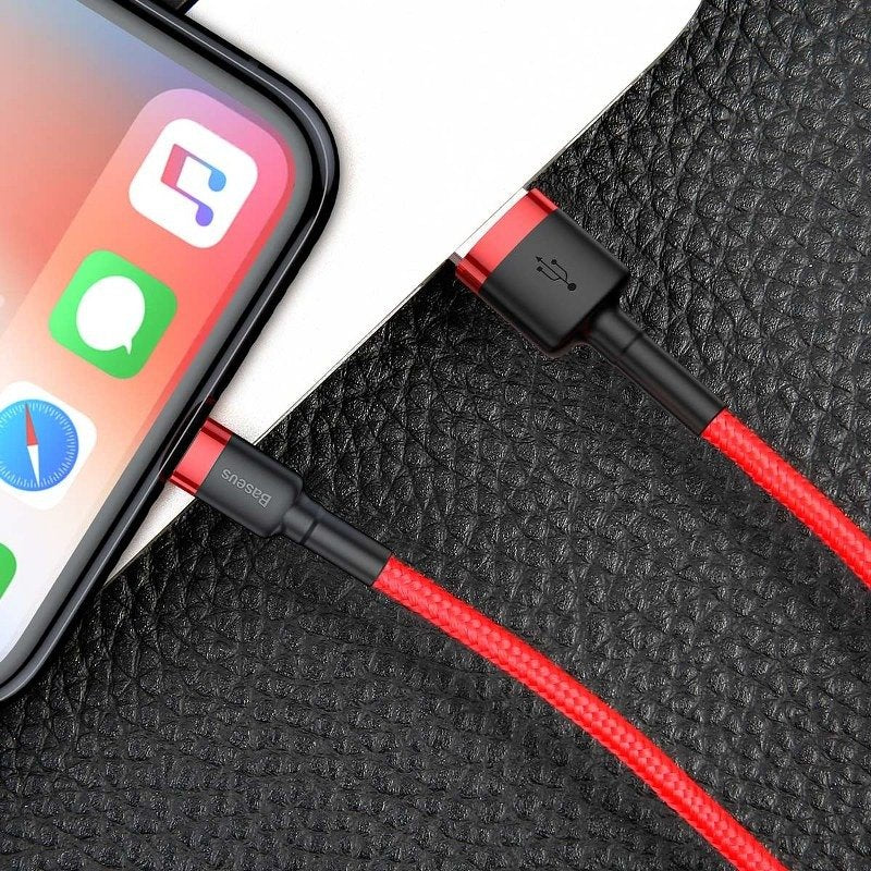 Baseus Cafule USB Lightning cable 2.4A 1m (black + red)