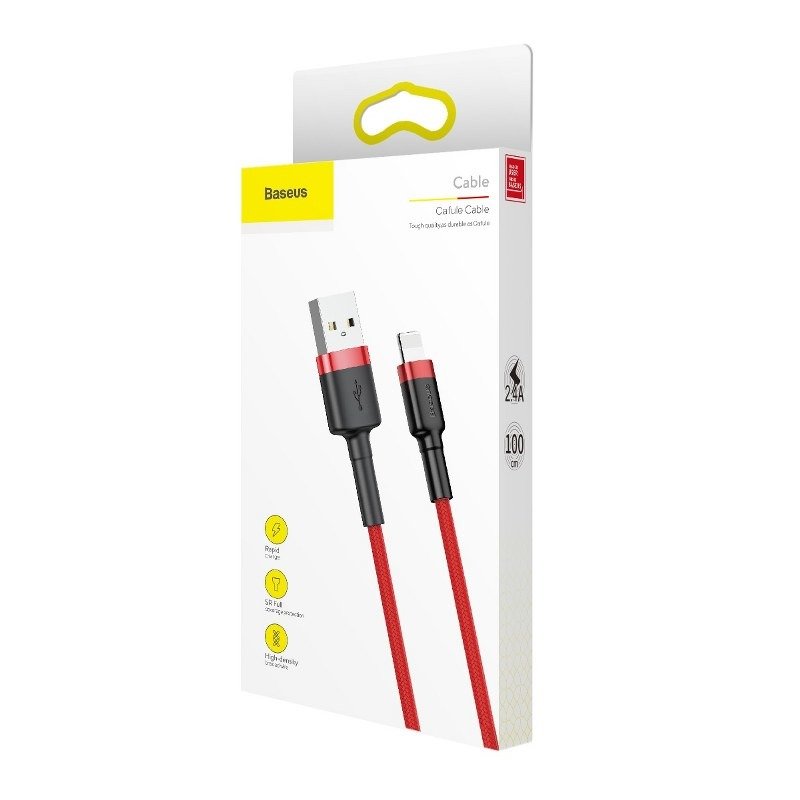 Baseus Cafule USB Lightning cable 2.4A 1m (black + red)
