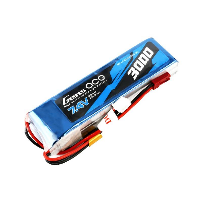 Battery Gens Ace 3000mAh 7.4V 1C 2S1P LiPo