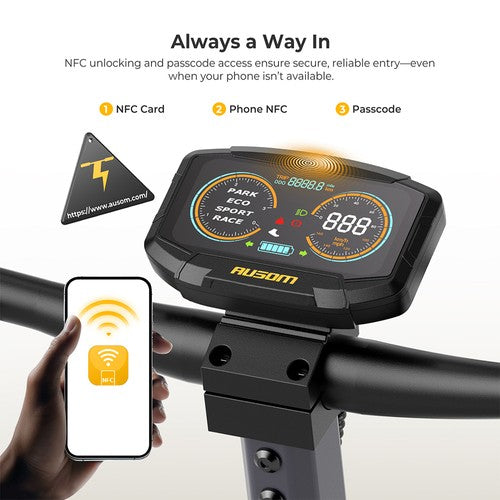 Ausom K20 Pro“ elektrinis paspirtukas, 1000 W variklis, 48 V 18 Ah