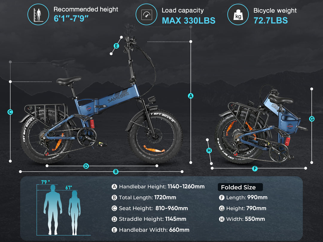 SAMEBIKE 20LVXD30-II sulankstomas elektrinis dviratis