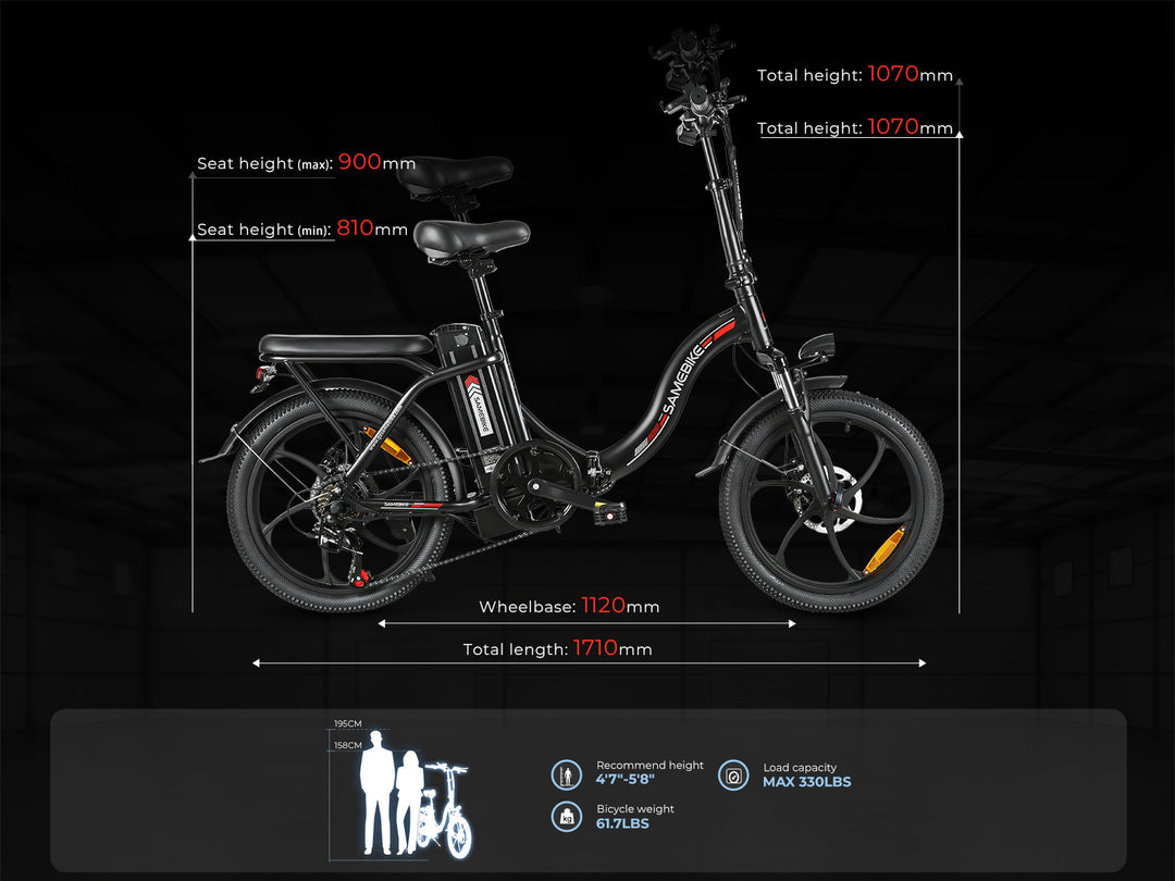 SAMEBIKE CY20 Elektrinis Dviratis 350W 12Ah