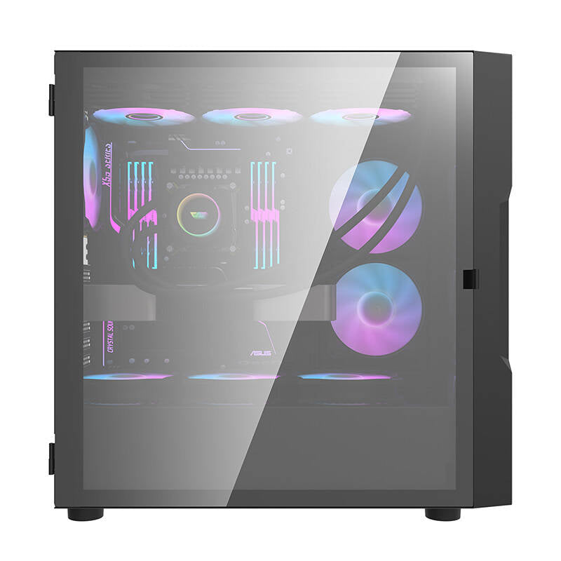 Darkflash DK431 Glass computer case (black) + 4 RGB fans