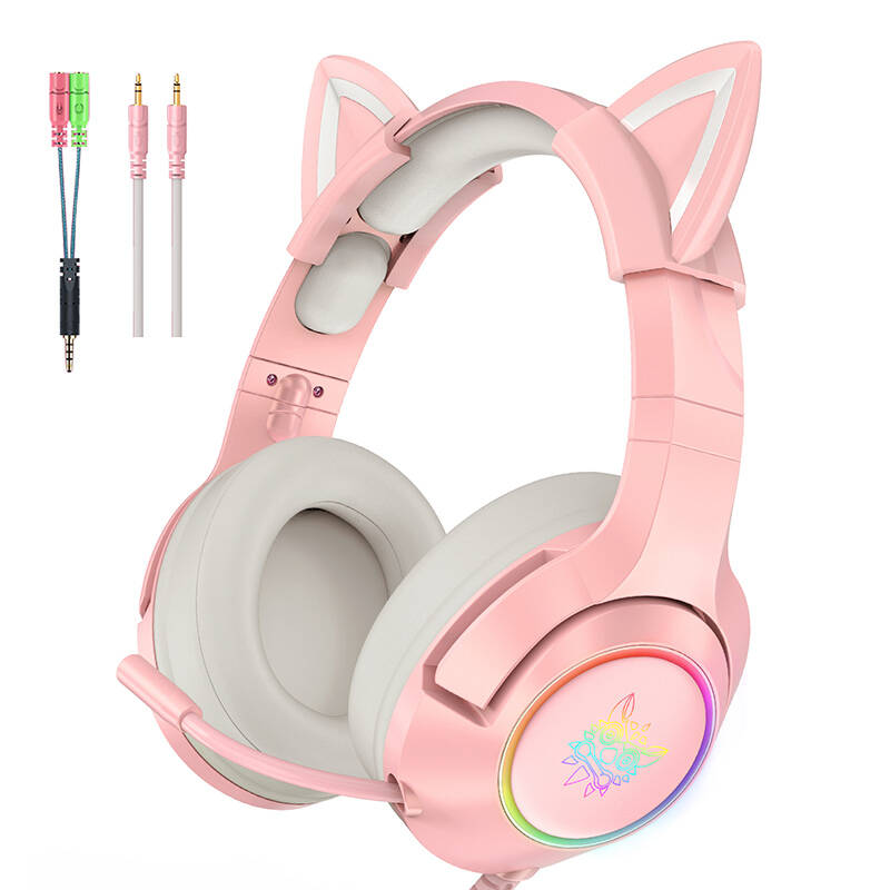 ONIKUMA K9 Pink RGB Gaming Headphones