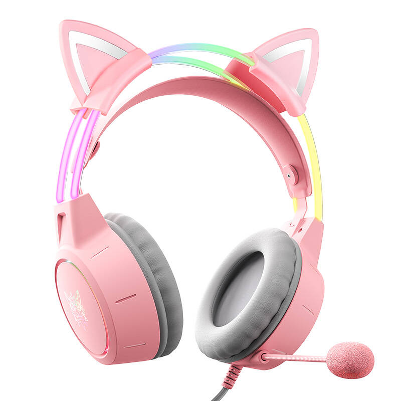 ONIKUMA X15Pro Gaming Headphones Pink/Cat Ears