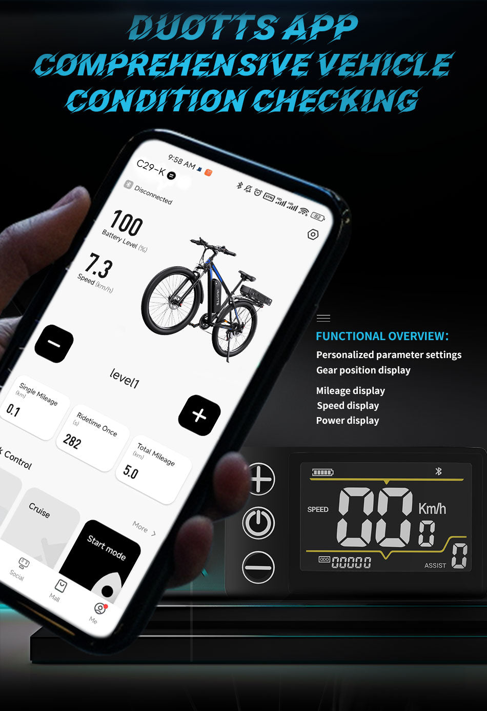 DUOTTS C29-K elektrinis dviratis 37.5Ah