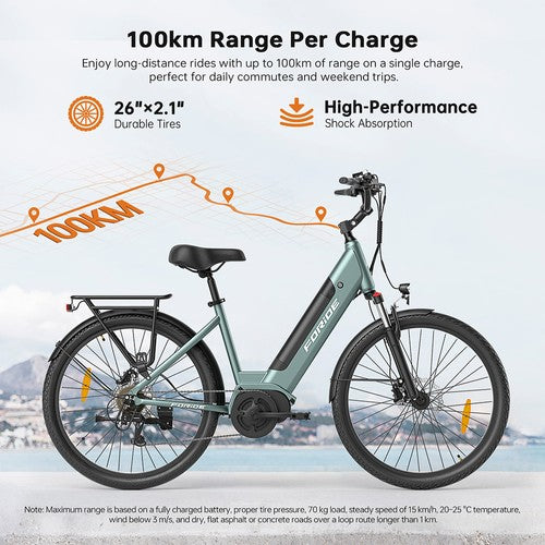 Foride Urbano 1 elektrinis dviratis, 250 W, 36 V 13 Ah