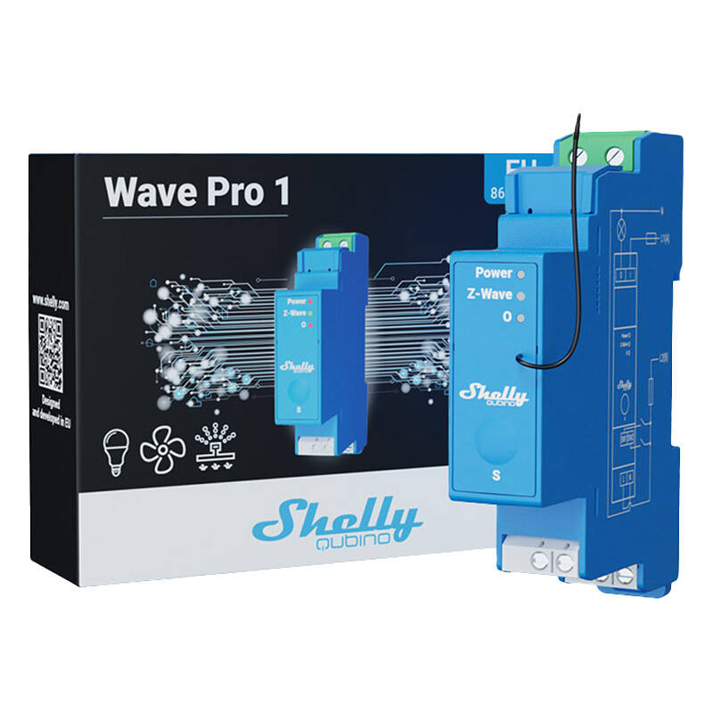 Shelly Qubino Pro 1 DIN rail Relay, 1-channel, Z-Wave