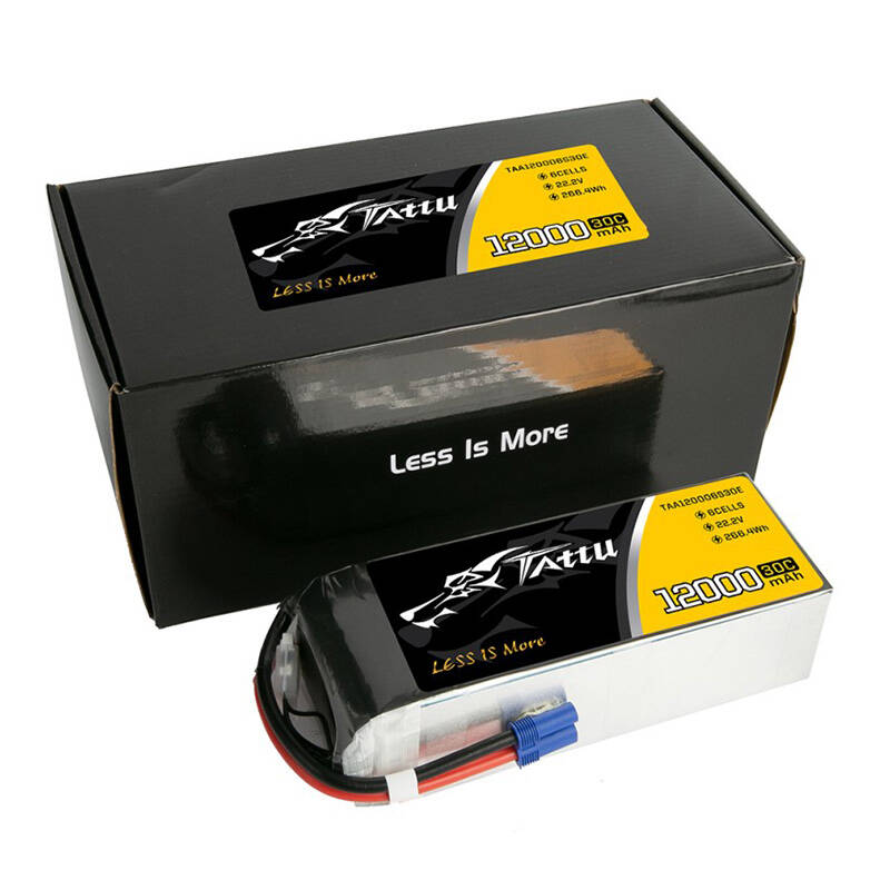 Tattu 12000mAh 22.2V 30C 6S1P UAV Lipo Battery Pack with EC5 plug