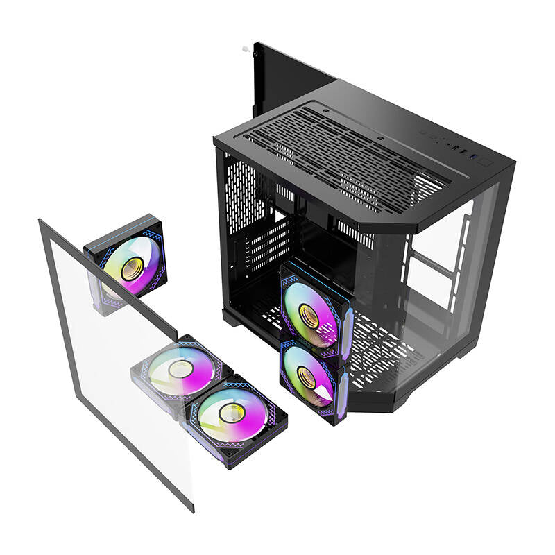 Darflash FT350 computer case + 5 aRGB fans (black)