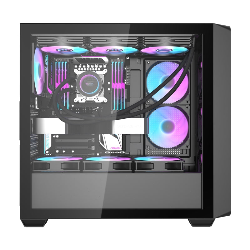 Darkflash DS900WD computer case (black) + 4 fans
