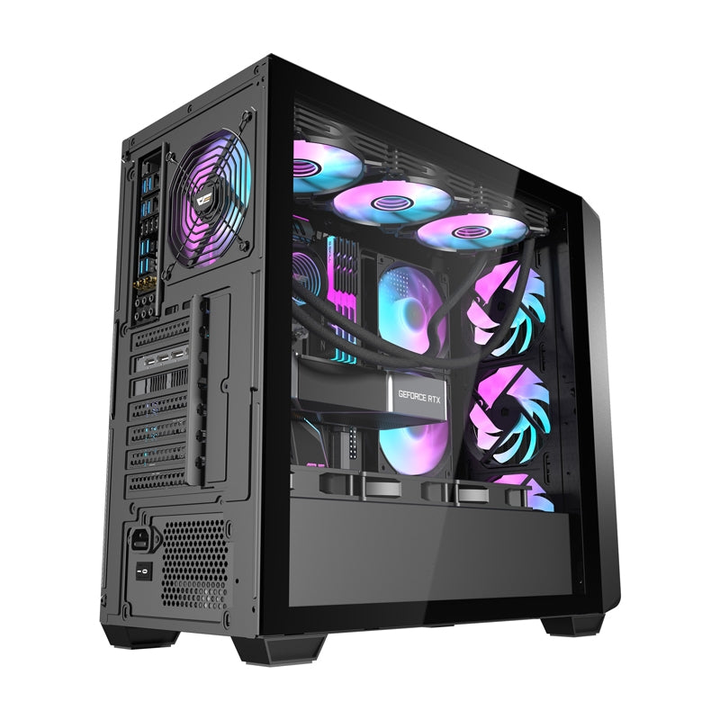 Darkflash DS900WD computer case (black) + 4 fans