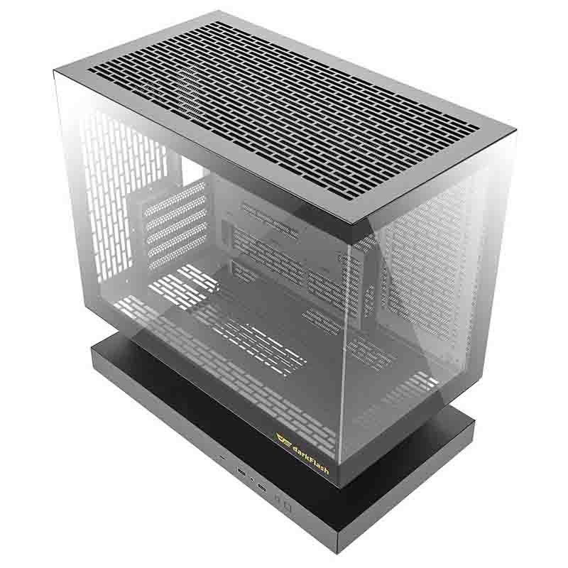 Darkflash F1 computer case (Black) + 6 ARGB fans
