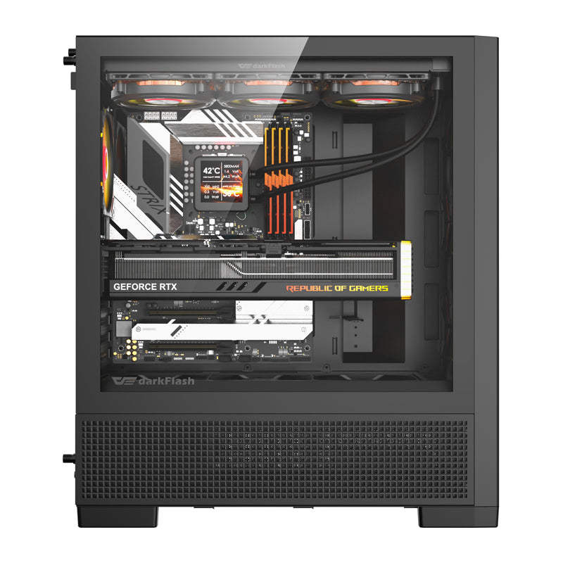 DarkFlash AIRNOVA computer case (black) + 3 fans