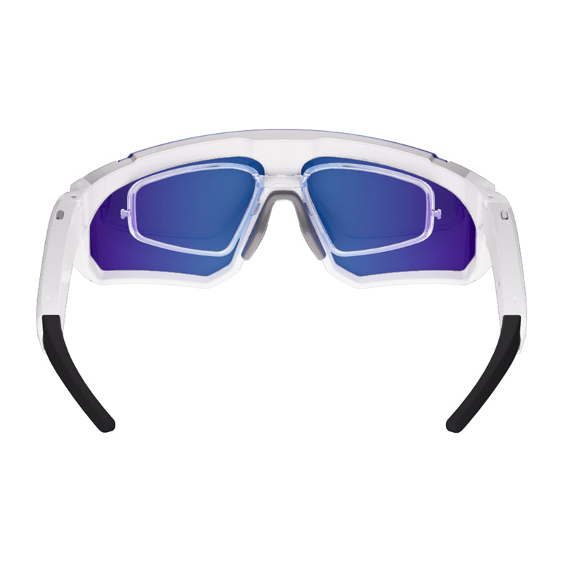 Colmi V06 AI White Sports Sunglasses (with blue lenses)