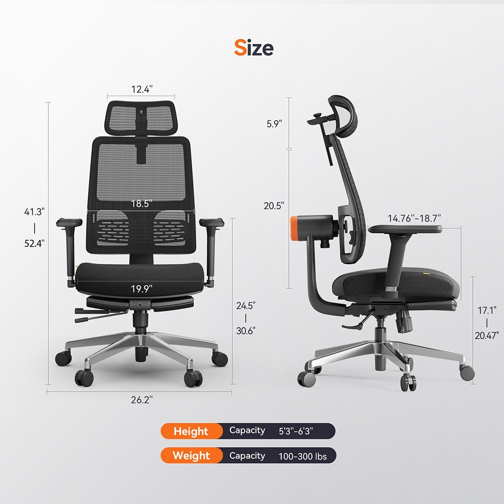 NEWTRAL MagicH-BPro ergonomiška kėdė su kojų atrama