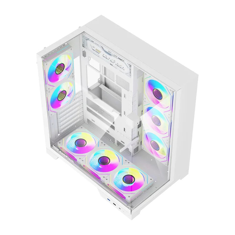 Computer case DarkFlash TH285 PLUS + 8 fans (white)