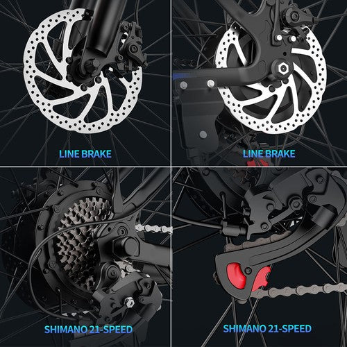 Ridstar S29 Pro Elektrinis Dviratis 1000W Variklis 48V 21Ah