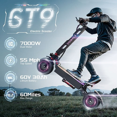 FENGQS GT9 Elektrinis Paspirtukas, 3500W*2 Variklis, 60V 38Ah