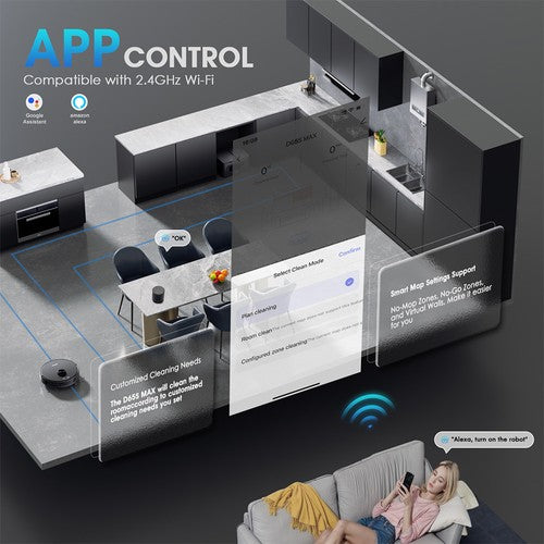 Teendow D65S MAX robotas dulkių siurblys 6000Pa