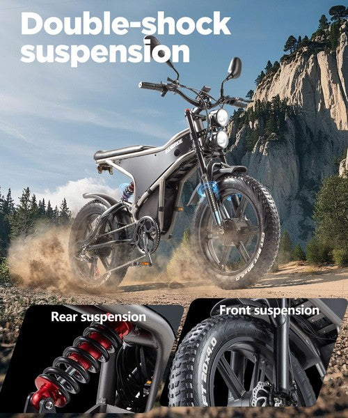 RANDRIDE DM711 elektrinis dviratis, 1000 W * 2 variklis, 48 V 20 Ah