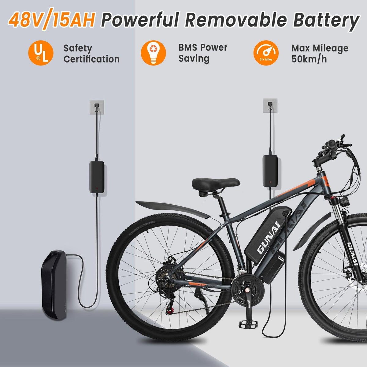 GUNAI GN29 750W 29 colių elektrinis dviratis